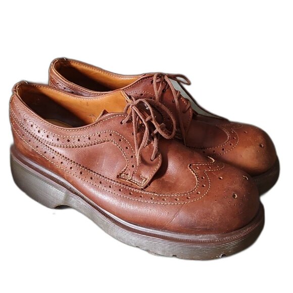 Dr. Martens Other - 90s Doc Martens Leather Brown Rare England Wingtips Platform Shoes SZ 7 UK/8 US
